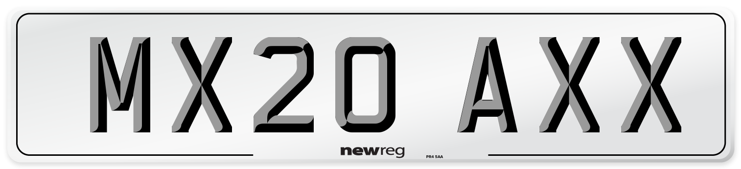 MX20 AXX Number Plate from New Reg
